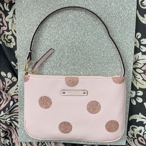 Kate Spade Small Pink Sparkle Poka Dot Tote